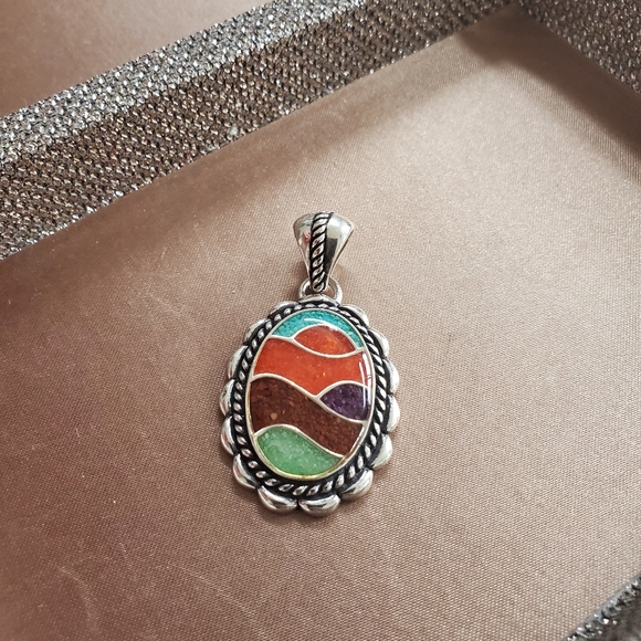 Carolyn Pollack Relios Sterling Silver Pendant Enhancer - Picture 1 of 7